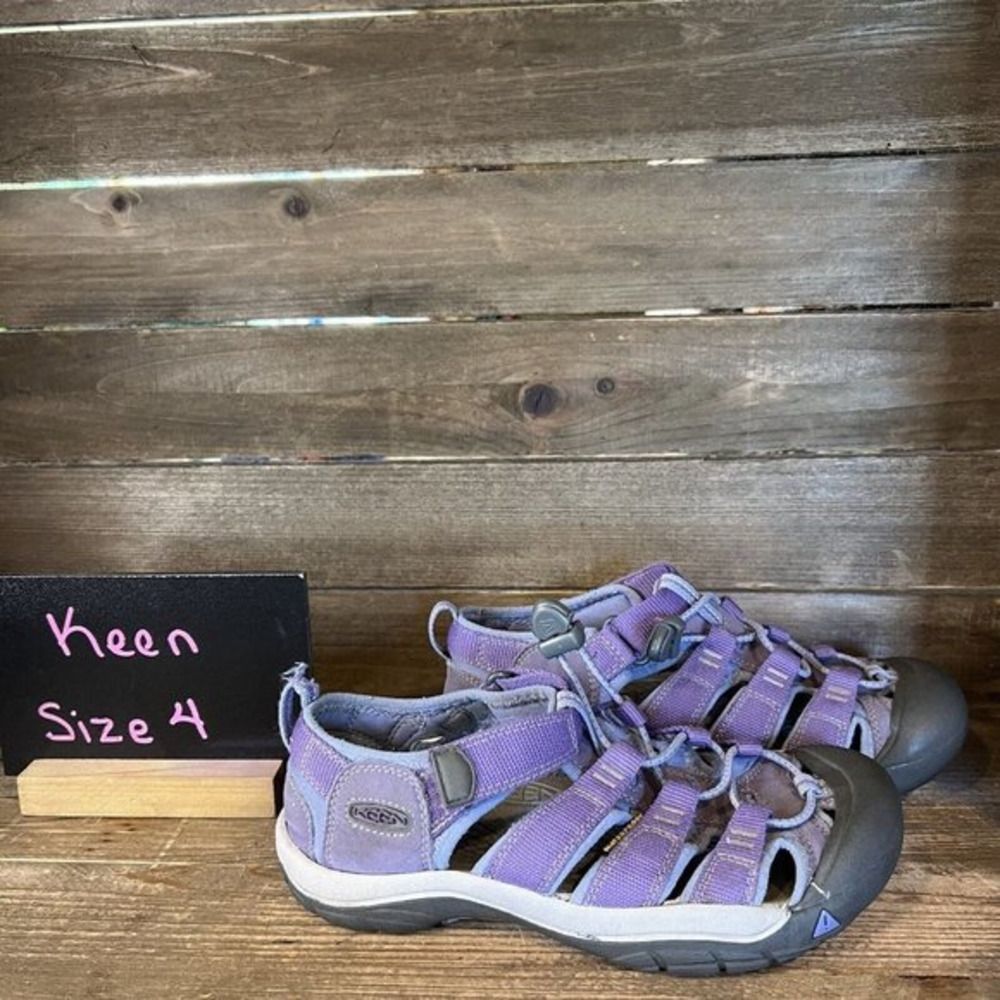 Childrens Big Kids Keen Newport H2 Waterproof Purple Shoes Sandals Size 4 Y‎ GUC